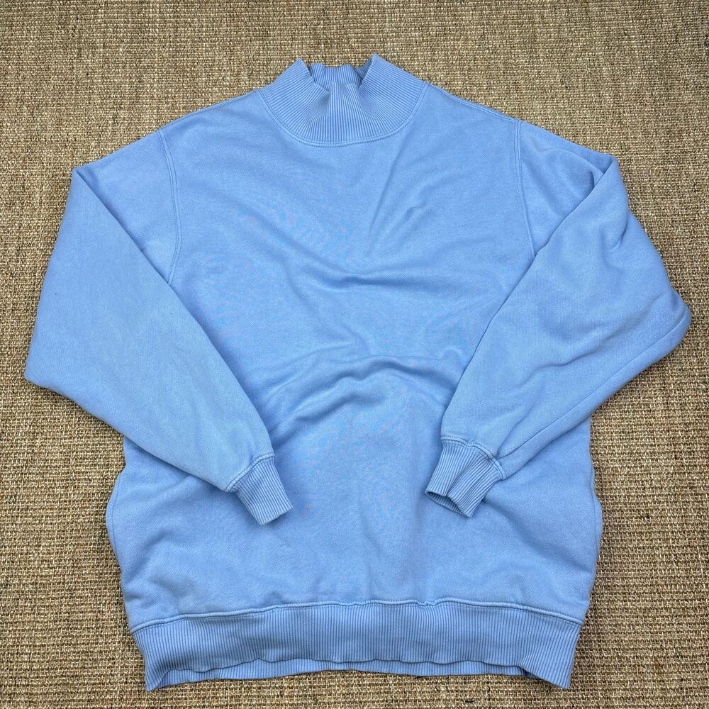 🩵 Aerie Mock Neck Sweatshirt | XXS (Oversized) | Baby Blue